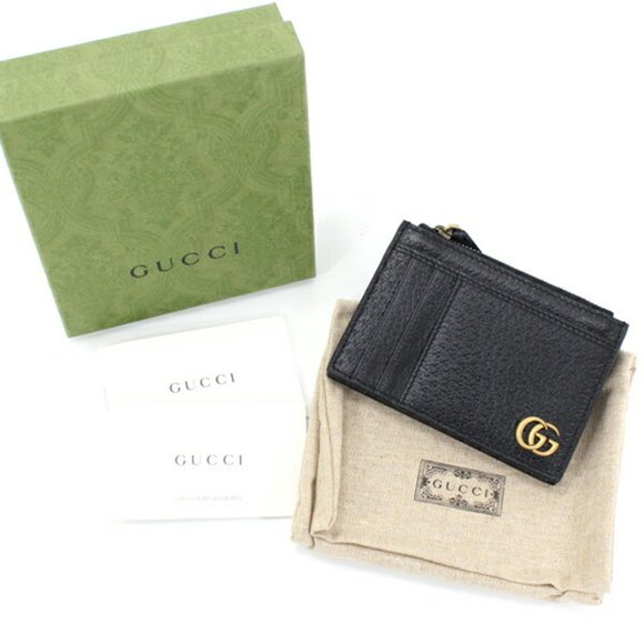 Gucci Coin Case Card Pass Purse GG Marmont Small Wallet Men Women Black 65758... - Picture 7 of 7